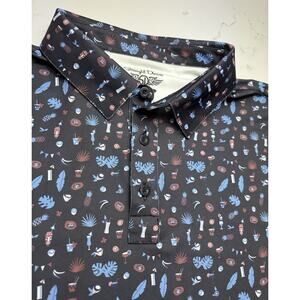 Straight Down Golf Polo Mens XXL Palm Margarita Drink Tropical Performance Shirt